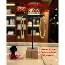 Gold Hoop Earrings 70 mm Ultra Lightweight | Bijouterie Caribbean